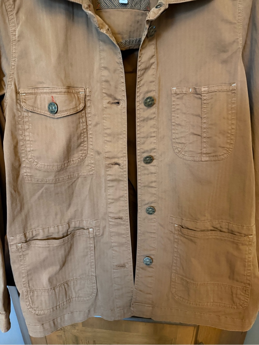 Orvis organic cotton blend utility chore jacket in a tan shade, M 2021 edition - Picture 6 of 12
